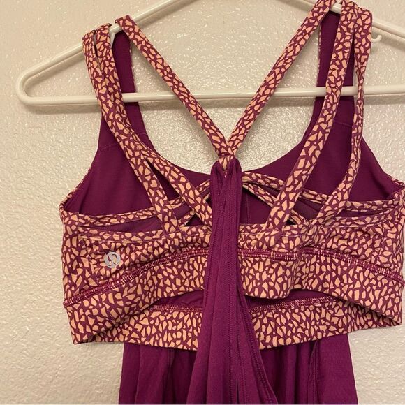 Lululemon Nouveau Limits Tank Regal Plum purple Miss Mosaic Peach Fuzz -6 - Picture 4 of 10